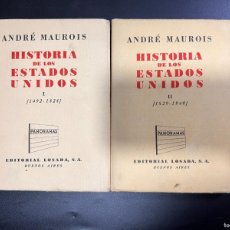 Libros de segunda mano: HISTORIA DE LOS EEUU. TOMOS I Y II. ANDRÉ MAUROIS. ED. LOSADA. BUENOS AIRES, 1943.