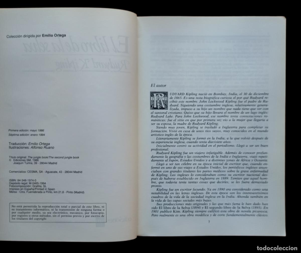 Libros de segunda mano: El libro de la selva. La Ballena Blanca. Rudyard Kipling. Buen Estado. - Foto 3