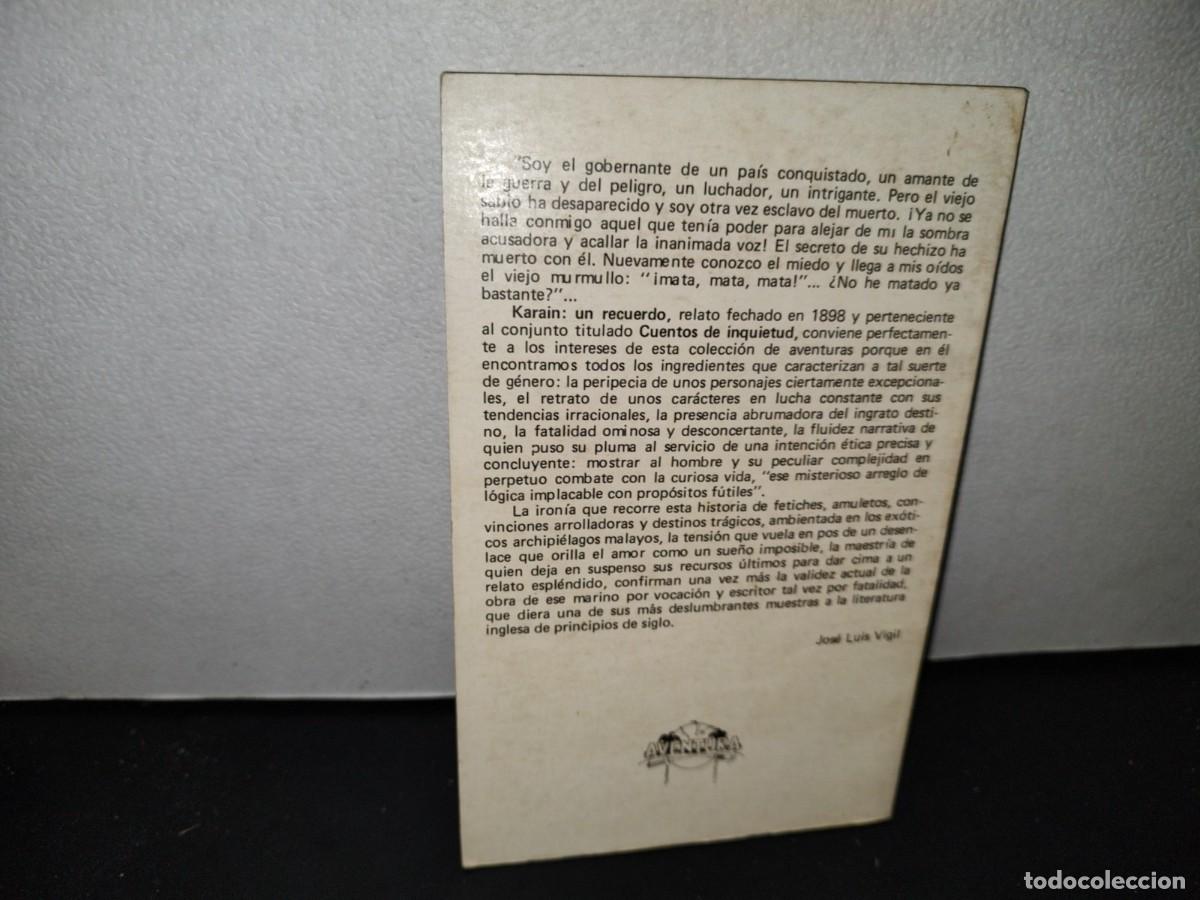 Libros de segunda mano: 57- KARAIN: UN RECUERDO - JOSEPH CONRAD - 1980 - Foto 3