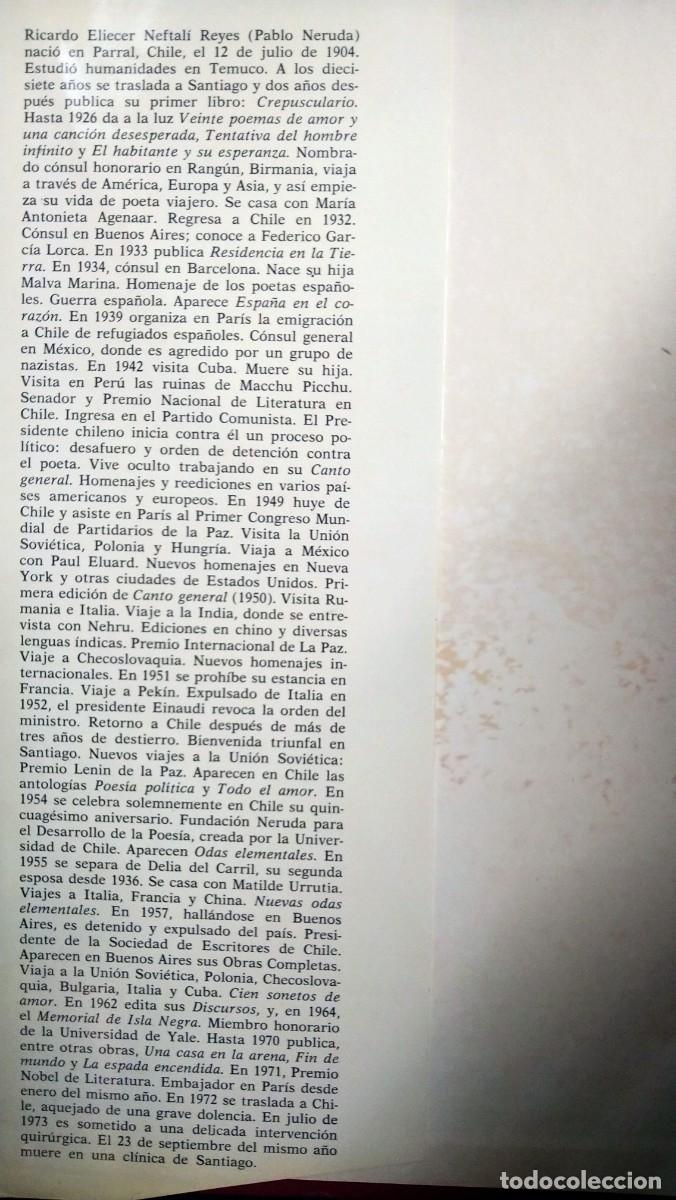Libros de segunda mano: GEOGRAF&Iacute;A DE PABLO NERUDA - Foto 4