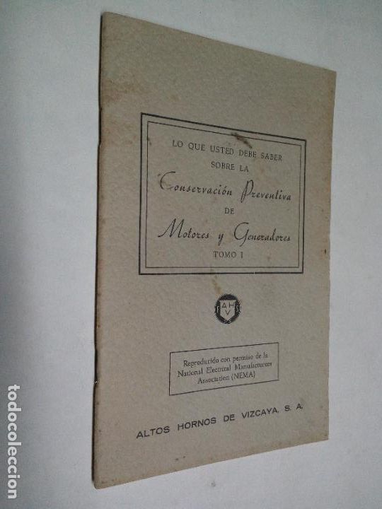 Livros em segunda m&atilde;o: LO QUE USTED DEBE SABER SOBRE LA CONSERVACI&Oacute;N PREVENTIVA DE MOTORES Y GENERADORES TOMO 1.