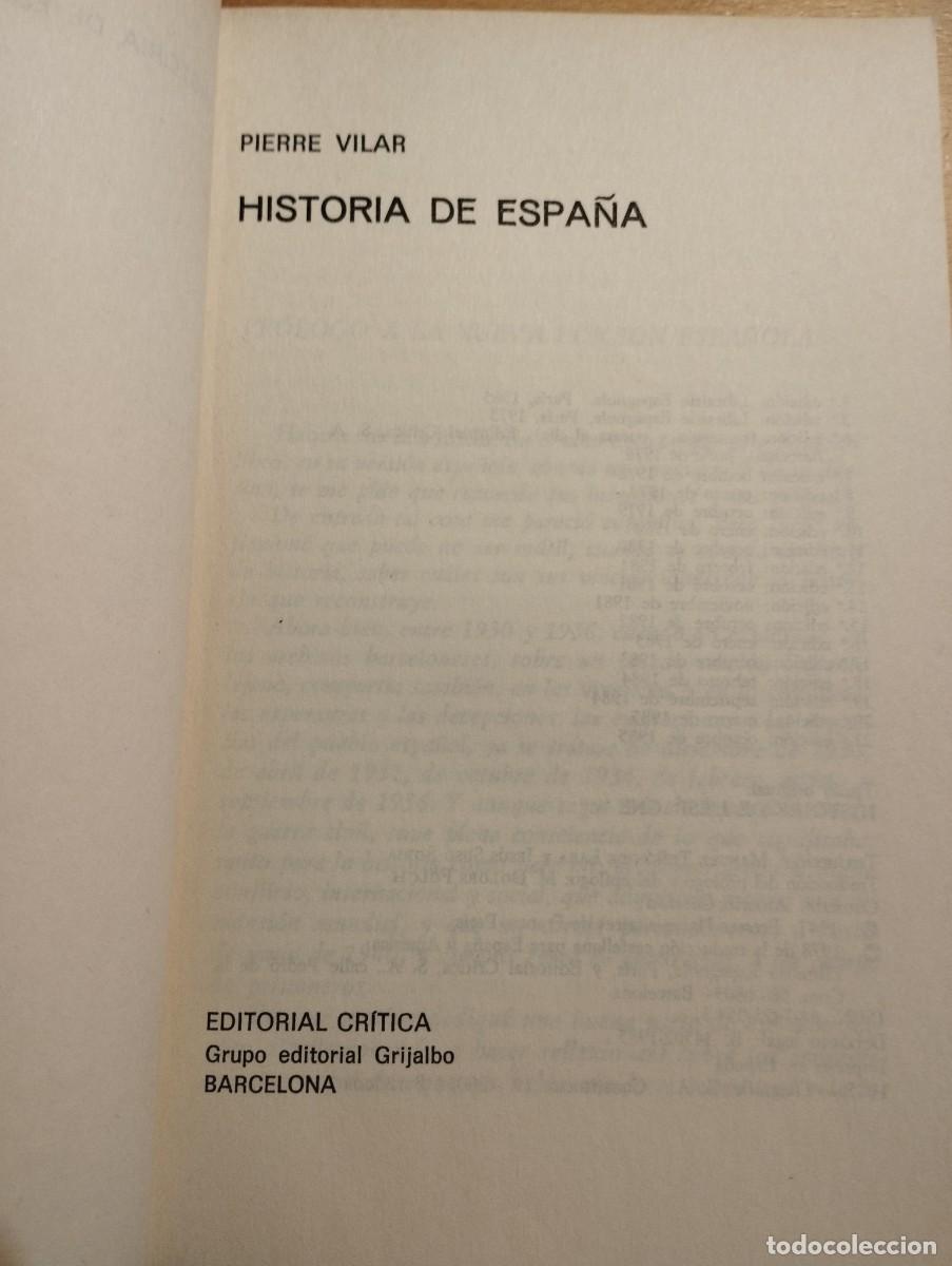 Libros de segunda mano: HISTORIA DE ESPA&Ntilde;A (PIERRE VILAR) - Foto 2
