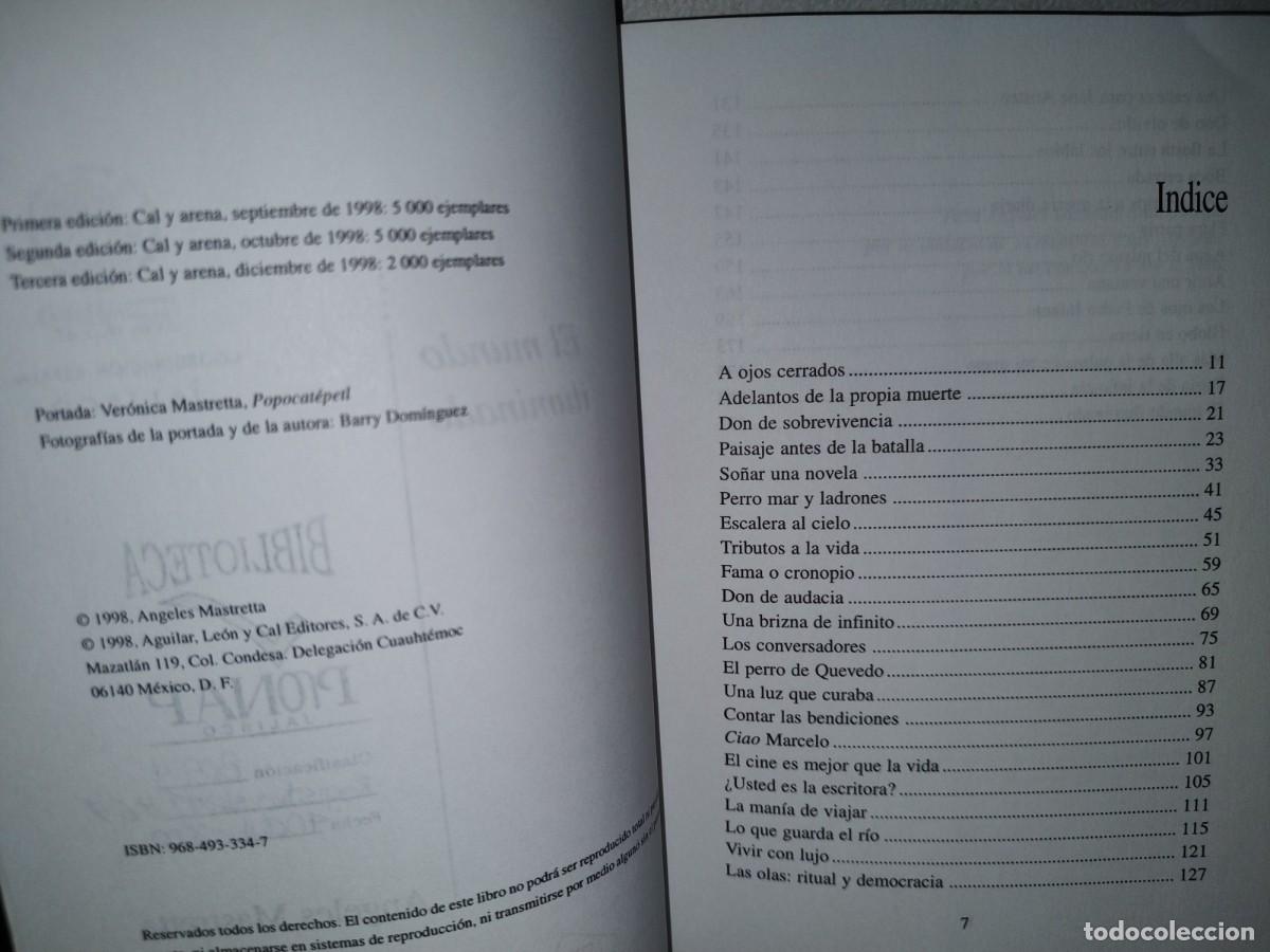 Libros de segunda mano: 58- EL MUNDO ILUMINADO - &Aacute;NGELES MASTRETTA - 1998 - Foto 4