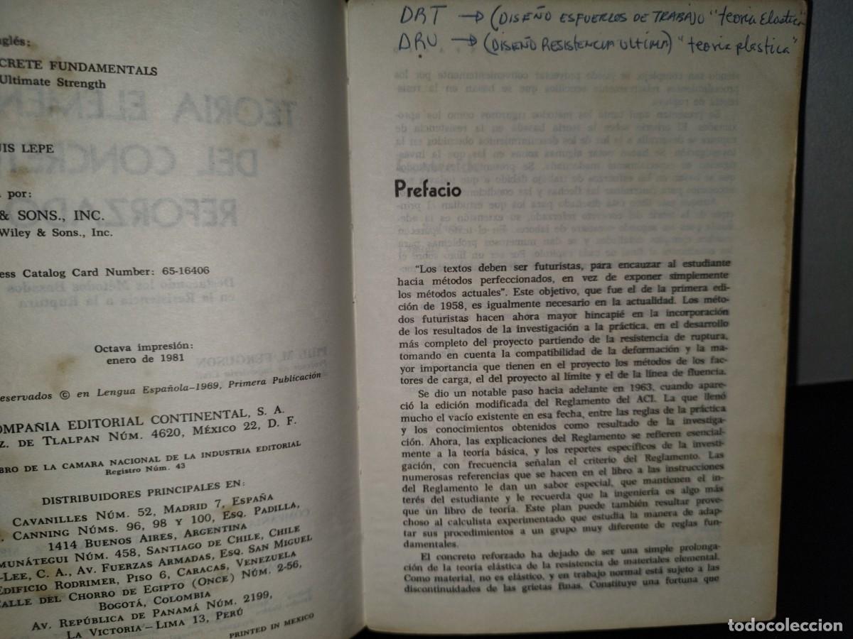 Libros de segunda mano: 58- TEOR&Iacute;A ELEMENTAL DEL CONCRETO REFORZADO - PHIL M. FERGUSON - Foto 5