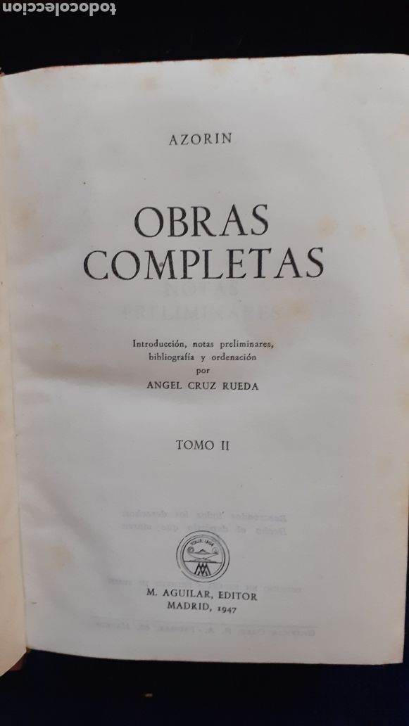 Libros de segunda mano: Azor&iacute;n, obras completas 1947 Aguilar editor 3 tomos (3,4 y 6) - Foto 5