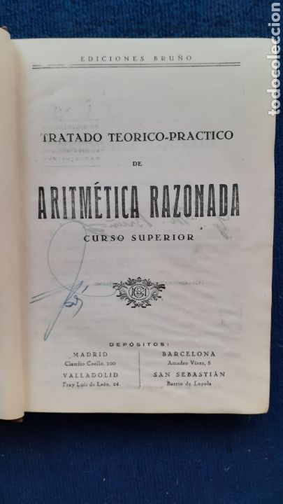 Libros de segunda mano: ARITMETICA RAZONADA. CURSO SUPERIOR . EDICIONES BRU&Ntilde;O - Foto 4