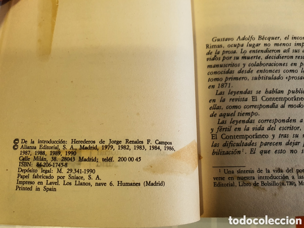 Libros de segunda mano: Leyendas - Gustavo Adolfo Becquer - Alianza Editorial - Foto 3