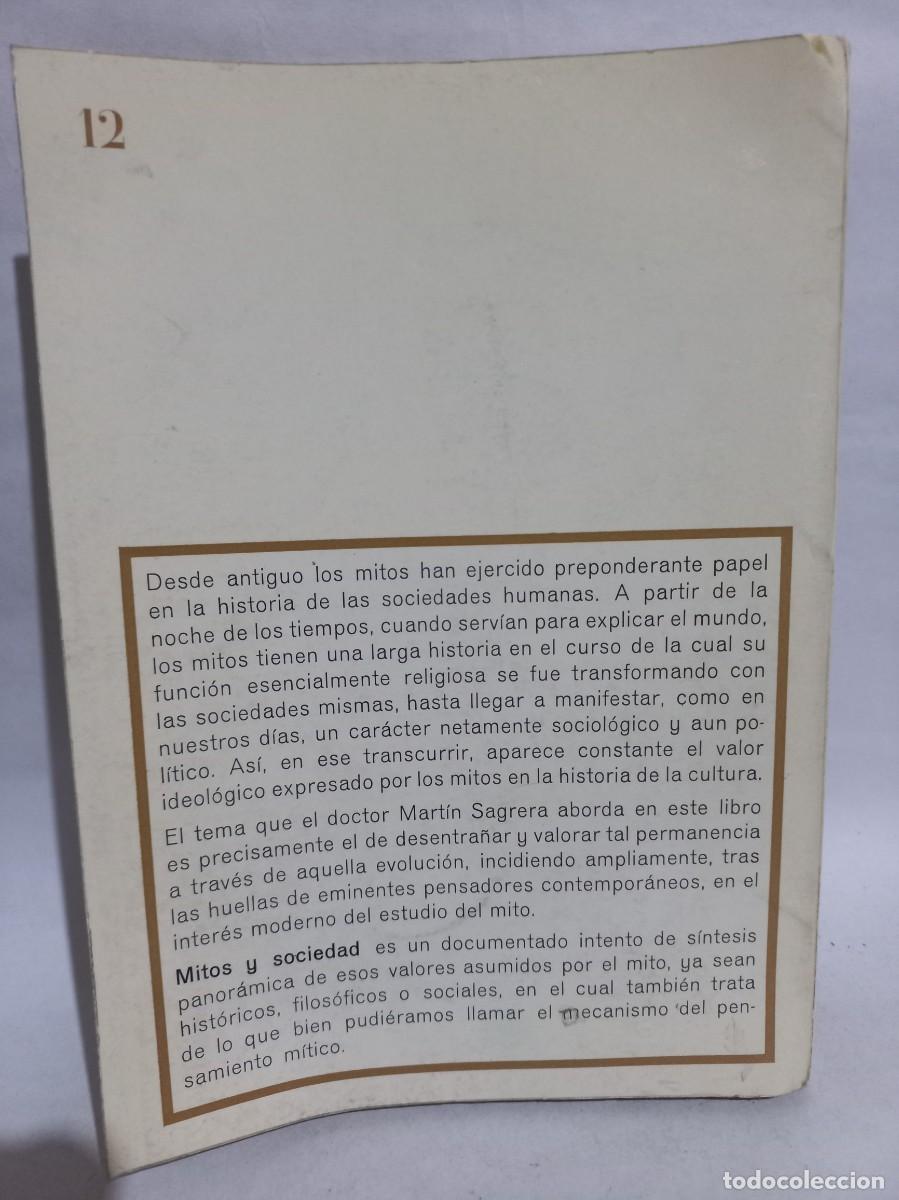 Libros de segunda mano: Mart&iacute;n Sagrera - Mitos y Sociedad - 1967 - Foto 4