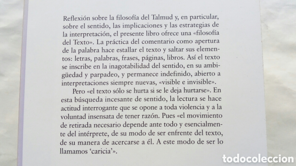 Libros de segunda mano: Elogio de la caricia. Marc - Alain Ouaknin. - Foto 3