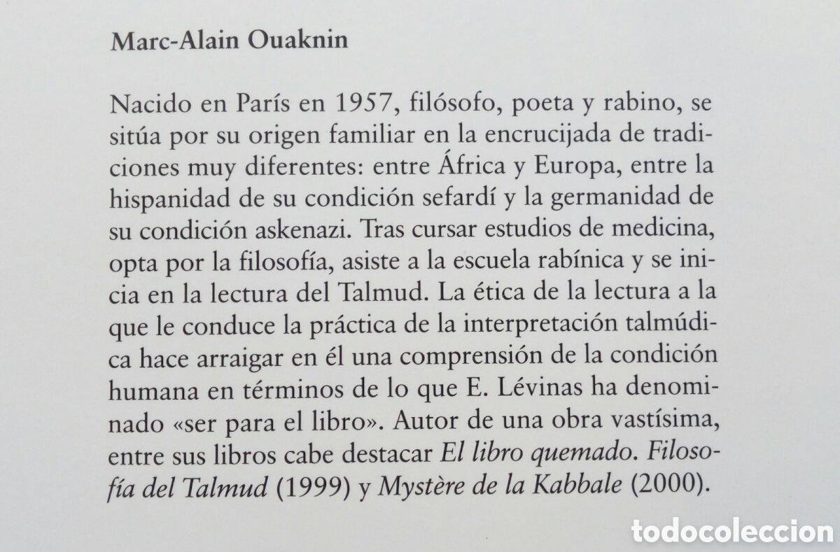 Libros de segunda mano: Elogio de la caricia. Marc - Alain Ouaknin. - Foto 4