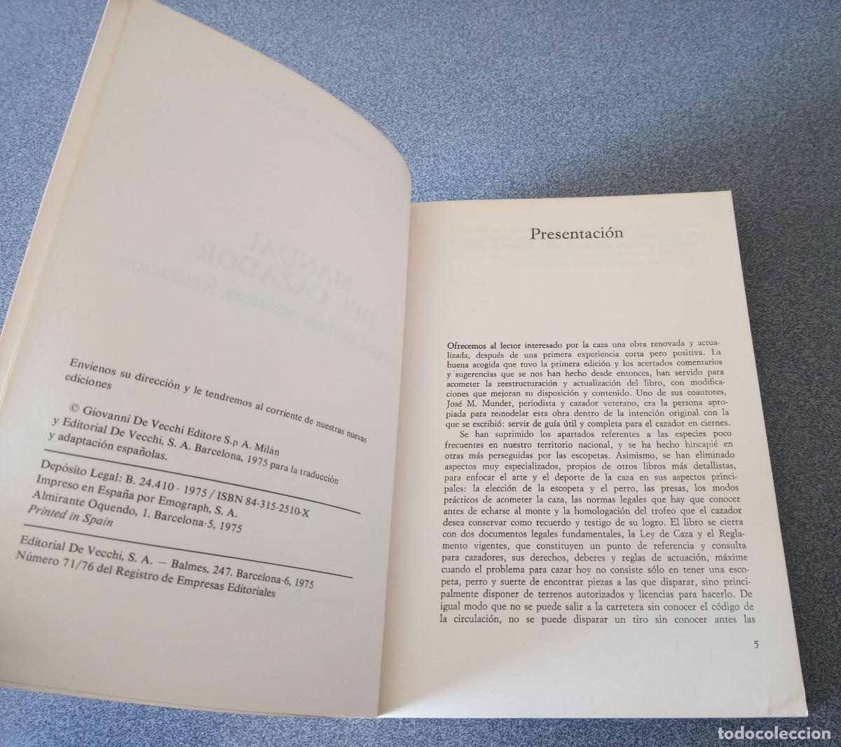 Libros de segunda mano: Manual Del Cazador - Foto 4