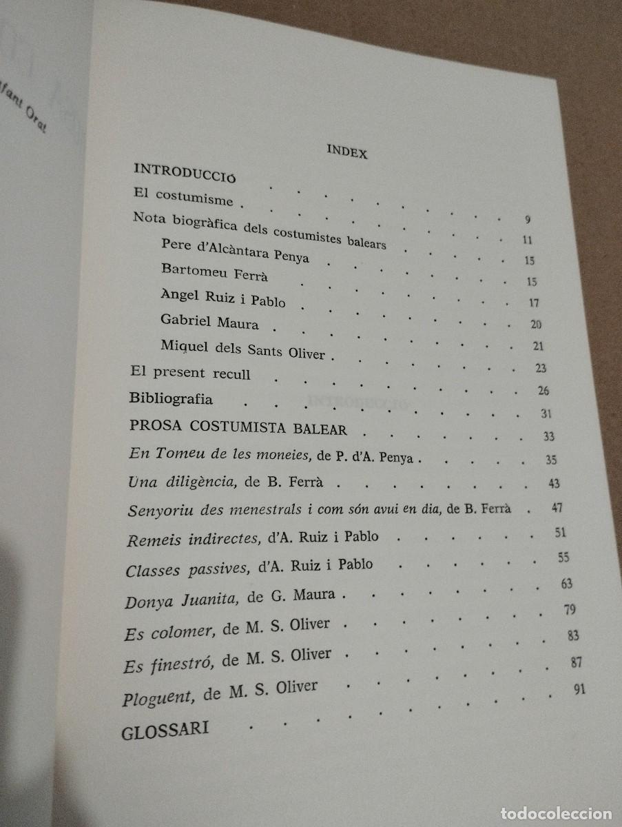 Libros de segunda mano: PROSA COSTUMISTA BALEAR (GUILLEM SIM&Oacute;) IEB - Foto 3