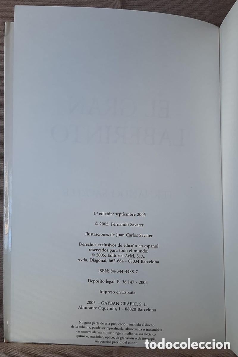 Libros de segunda mano: El gran laberinto. Fernando Savater. - Foto 4