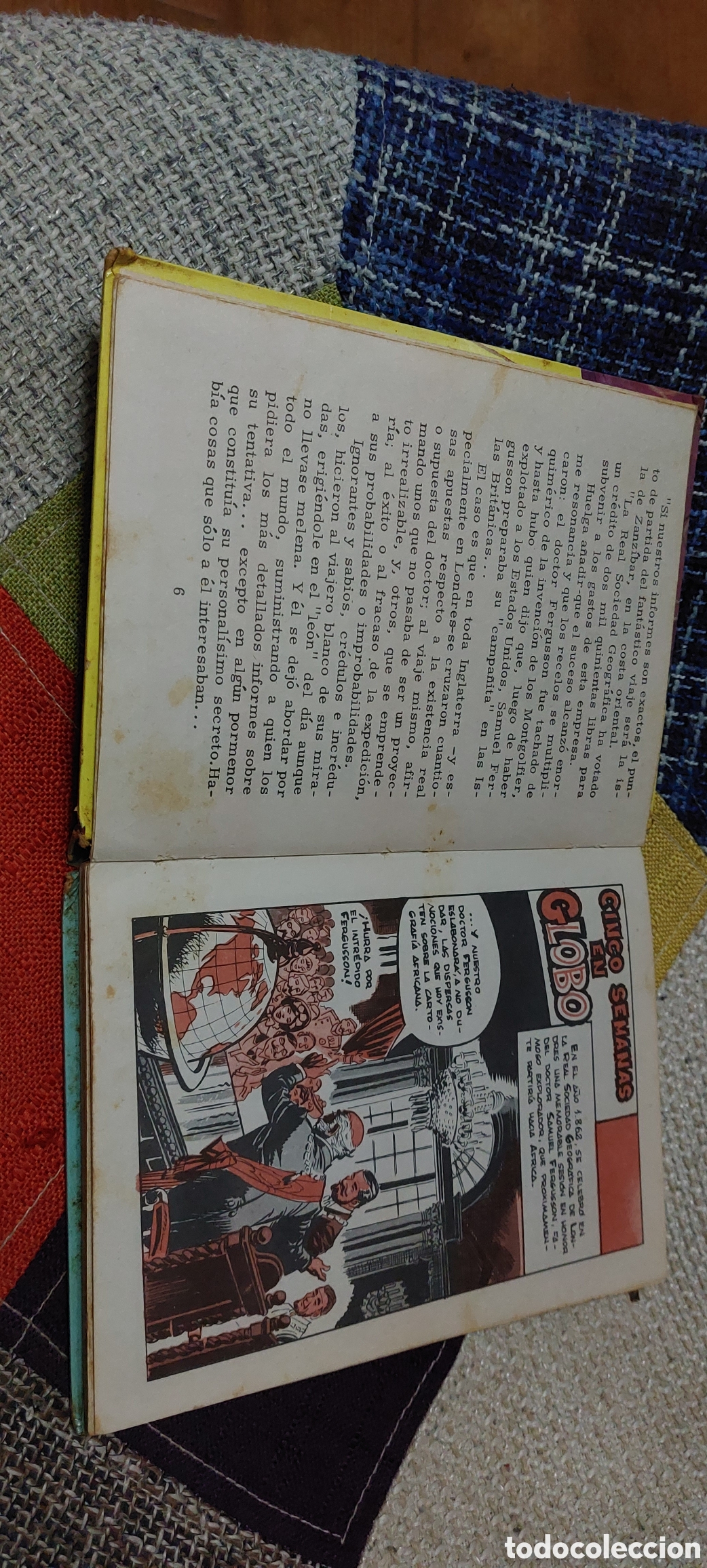 Libros de segunda mano: Libro 5 Semanas en Globo -Julio Verne- Ediciones Eva 1.973 - Foto 6