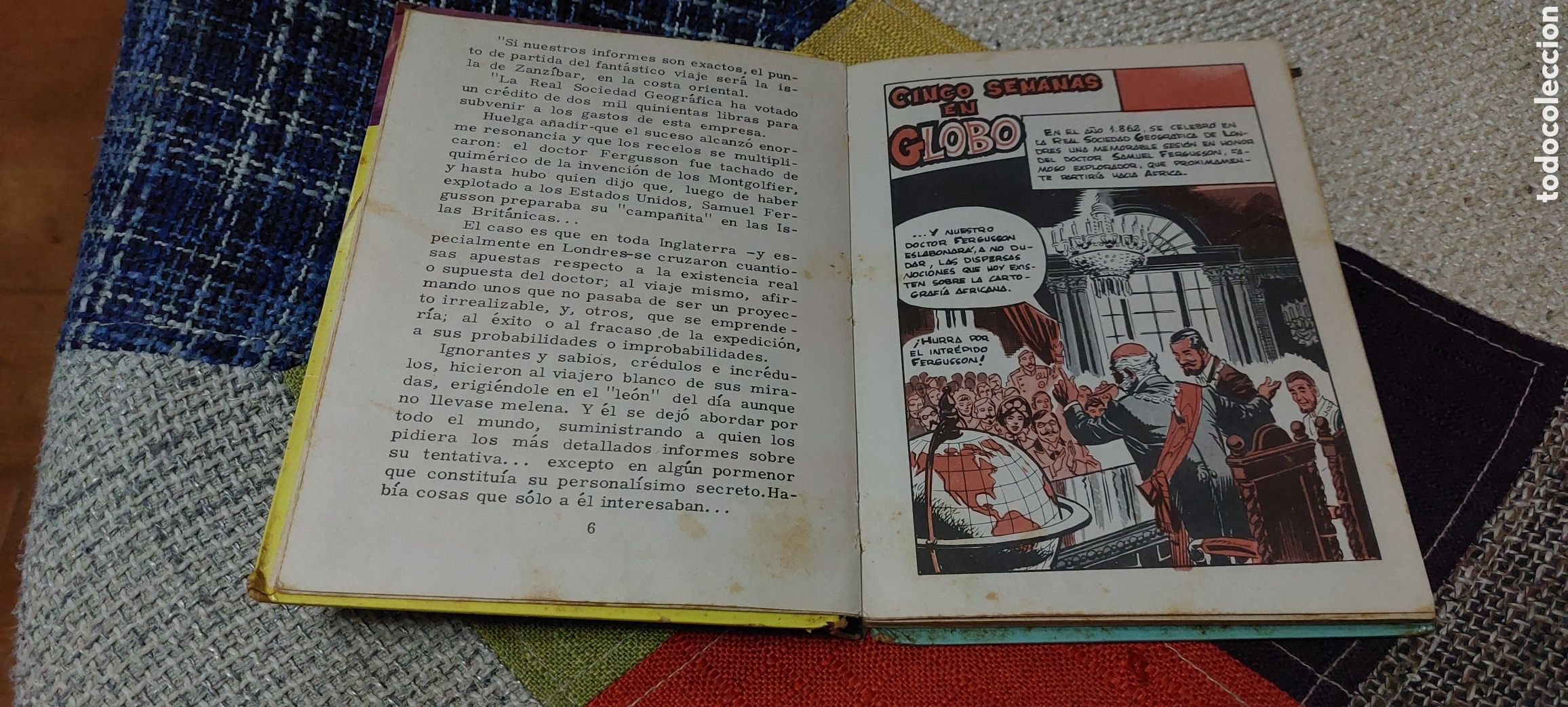 Libros de segunda mano: Libro 5 Semanas en Globo -Julio Verne- Ediciones Eva 1.973 - Foto 7