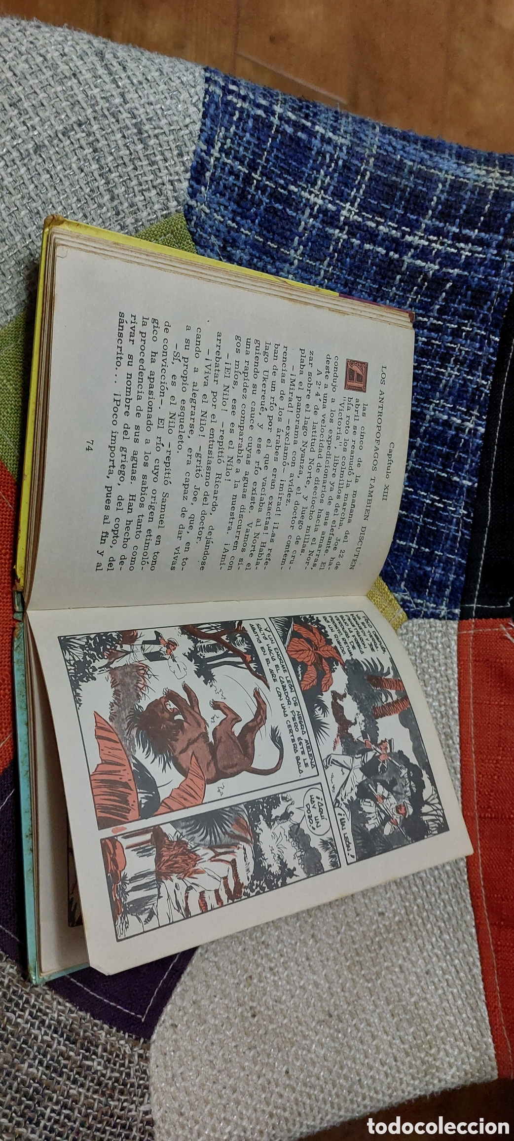Libros de segunda mano: Libro 5 Semanas en Globo -Julio Verne- Ediciones Eva 1.973 - Foto 8