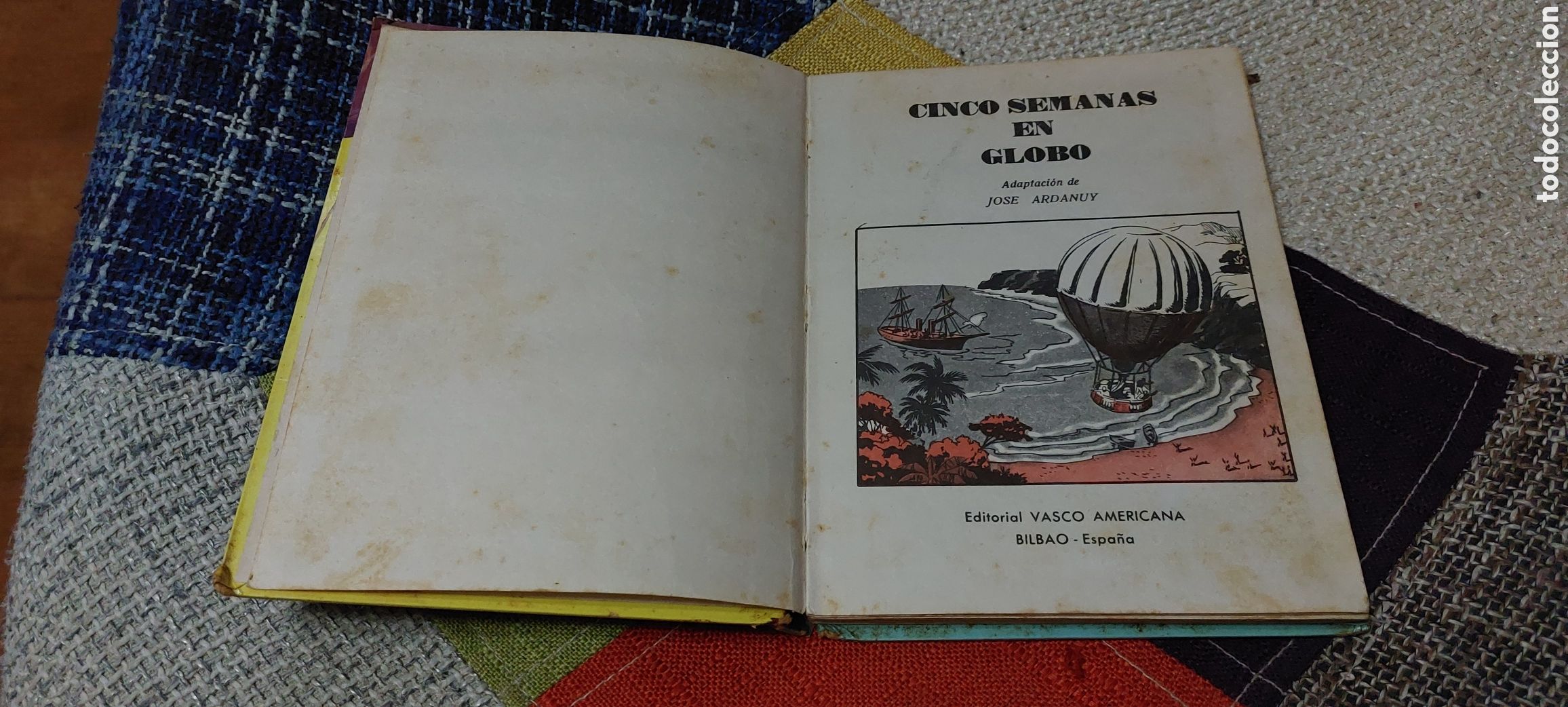 Libros de segunda mano: Libro 5 Semanas en Globo -Julio Verne- Ediciones Eva 1.973 - Foto 9