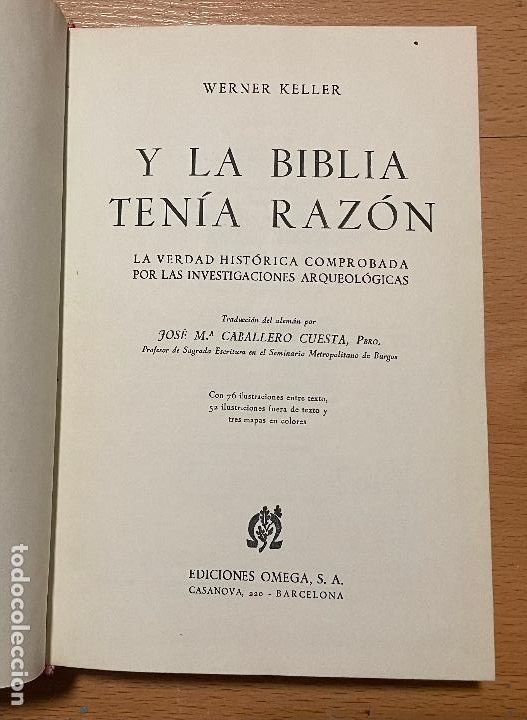 Libros de segunda mano: Y LA BIBLIA TENIA RAZON, Werner Keller, - Foto 1