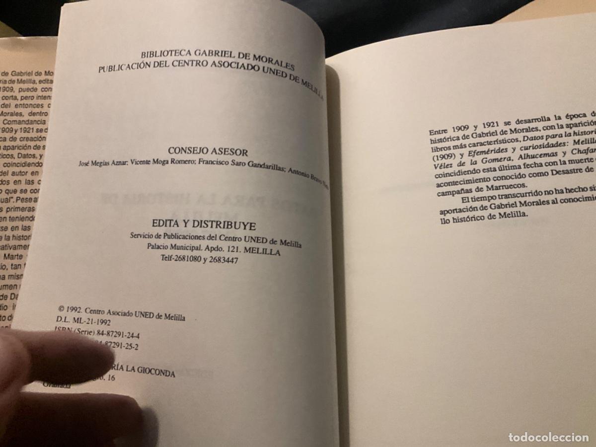 Libros de segunda mano: Gabriel de Morales, Datos para la historia de Melilla, vol. I 1 Y 2 - Foto 5