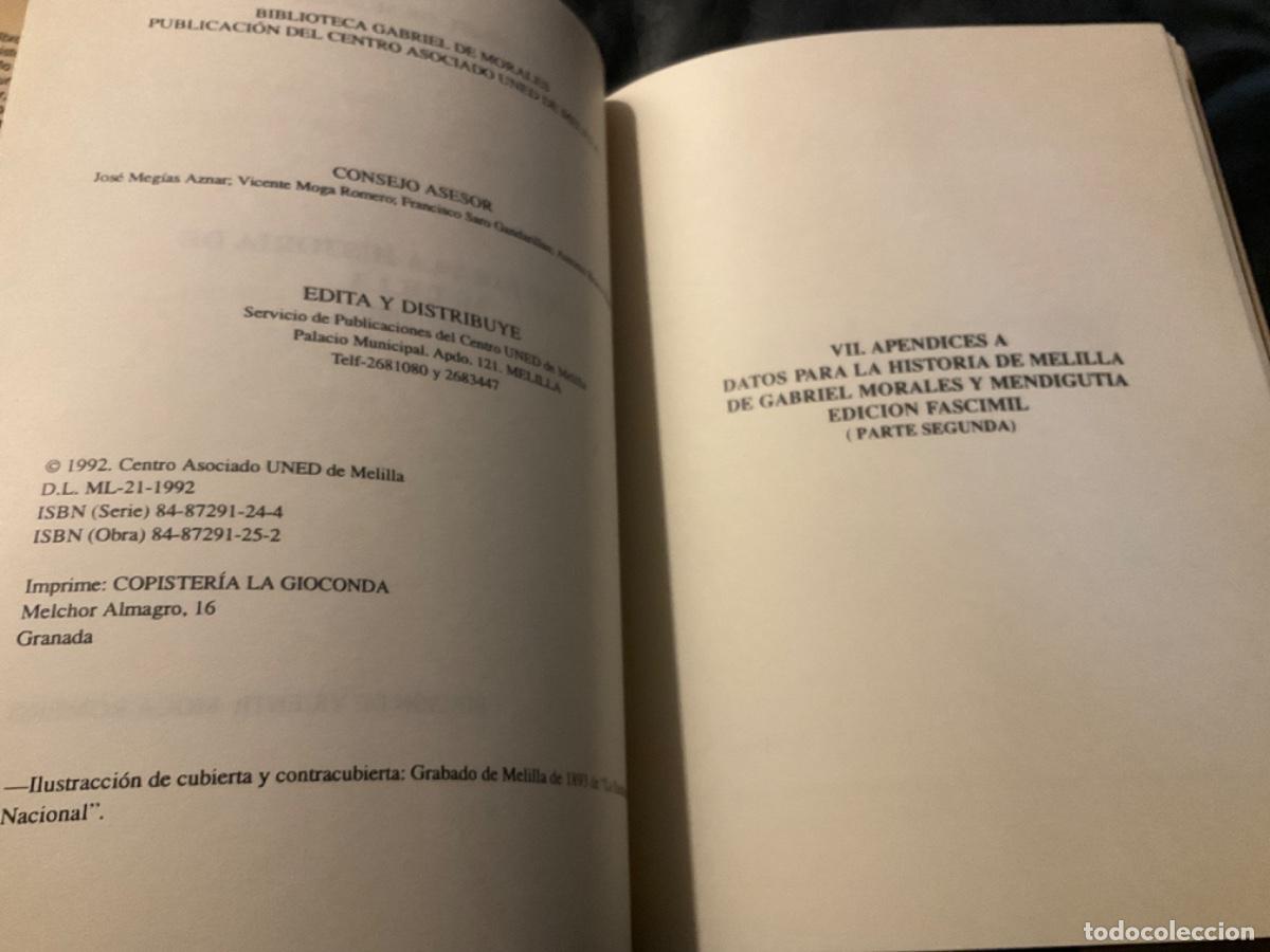 Libros de segunda mano: Gabriel de Morales, Datos para la historia de Melilla, vol. I 1 Y 2 - Foto 6