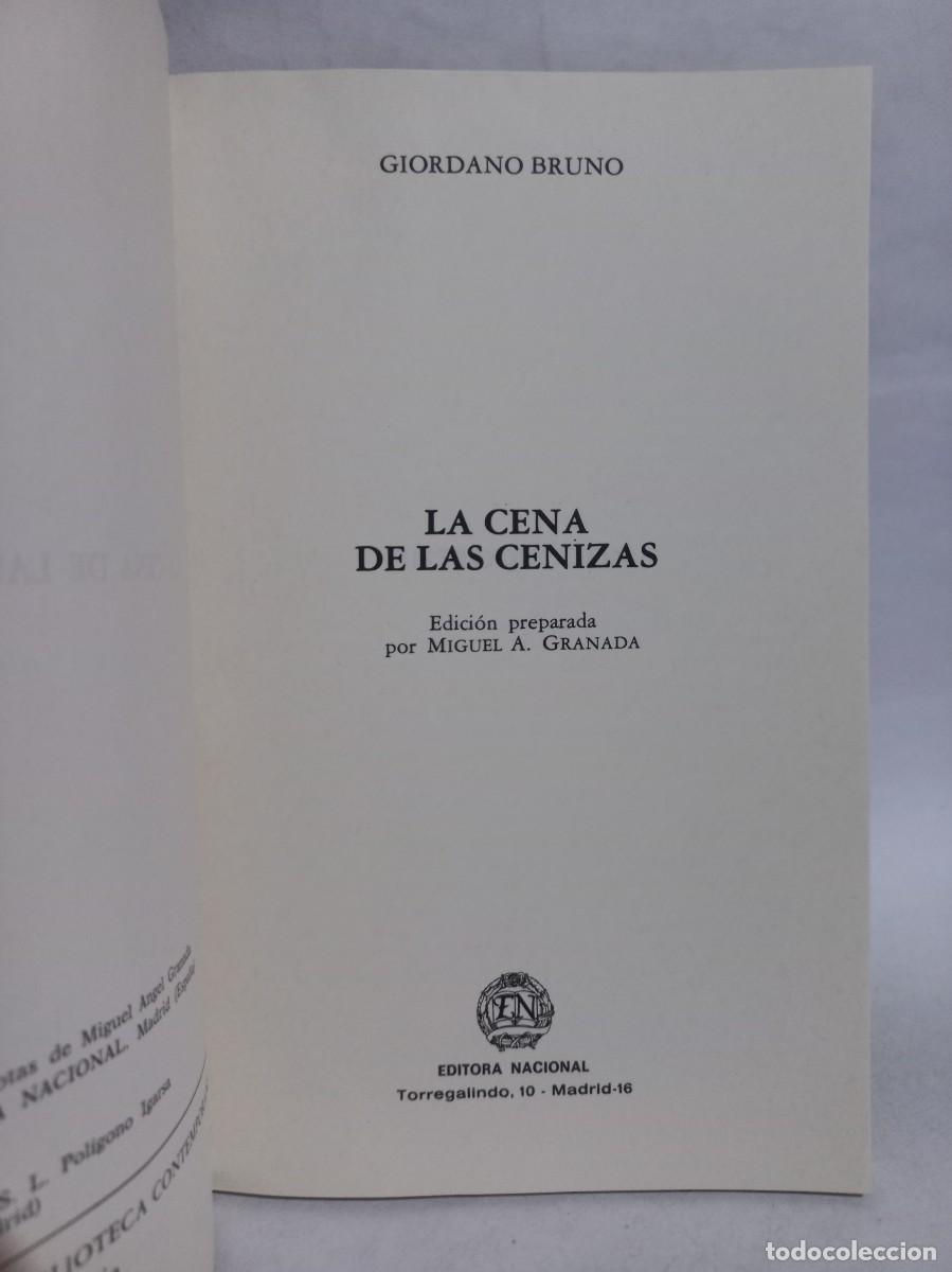 Libros de segunda mano: Giordano Bruno - La Cena de las Cenizas - 1984 - Foto 3