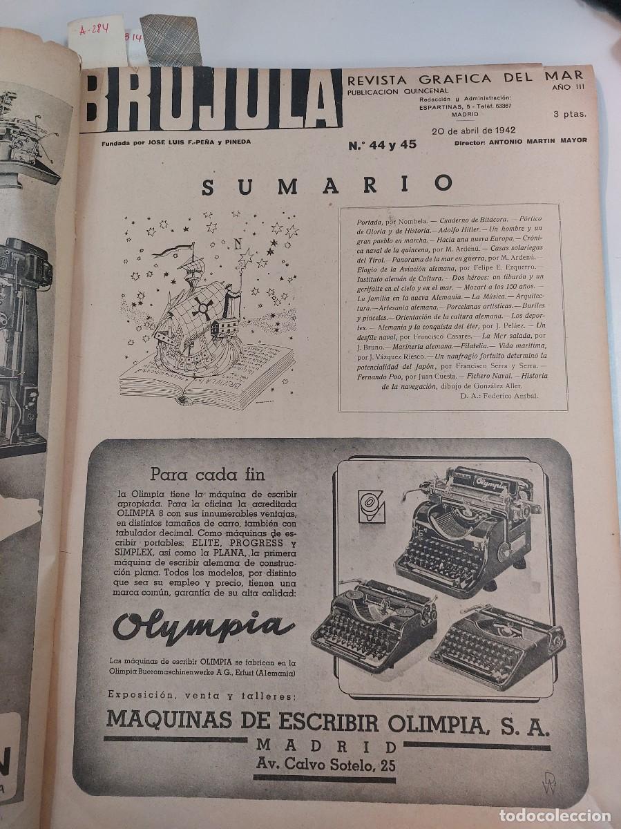 Libros de segunda mano: Br&uacute;jula. Revista Gr&aacute;fica del Mar (N&uacute;meros 44 y 45) - Foto 1