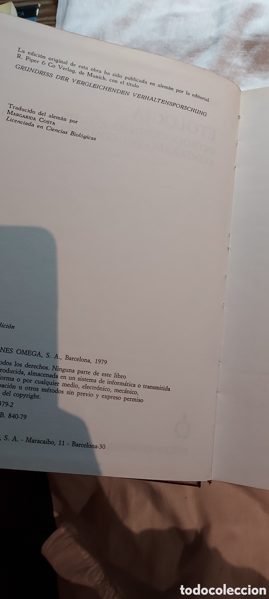 Libros de segunda mano: ETOLOGIA INTRODUCCION AL ESTUDIO COMPARADO DEL COMPORTAMIENTO.IRENAUS EIBI-EIBESFELDT.OMEGA 1979.-2&ordf; - Foto 7