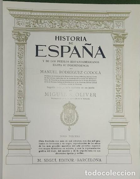 Libros de segunda mano: HISTORIA DE ESPA&Ntilde;A-3 VOLS-MANUEL RODRIGUEZ CODOL&Aacute; - Foto 7