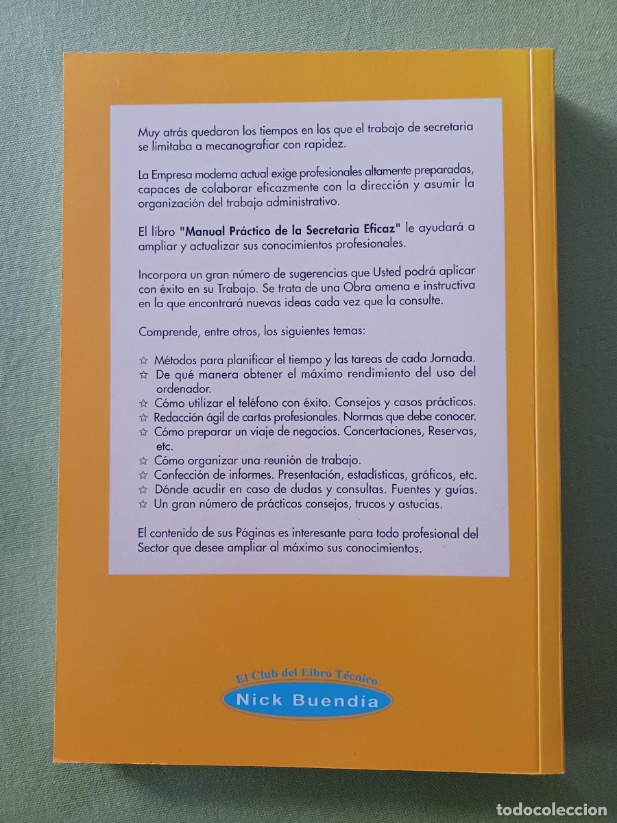 Libros de segunda mano: MANUAL PR&Aacute;CTICO DE LA SECRETAR&Iacute;A EFICAZ - M. Jos&eacute; G. Lorente - Foto 2