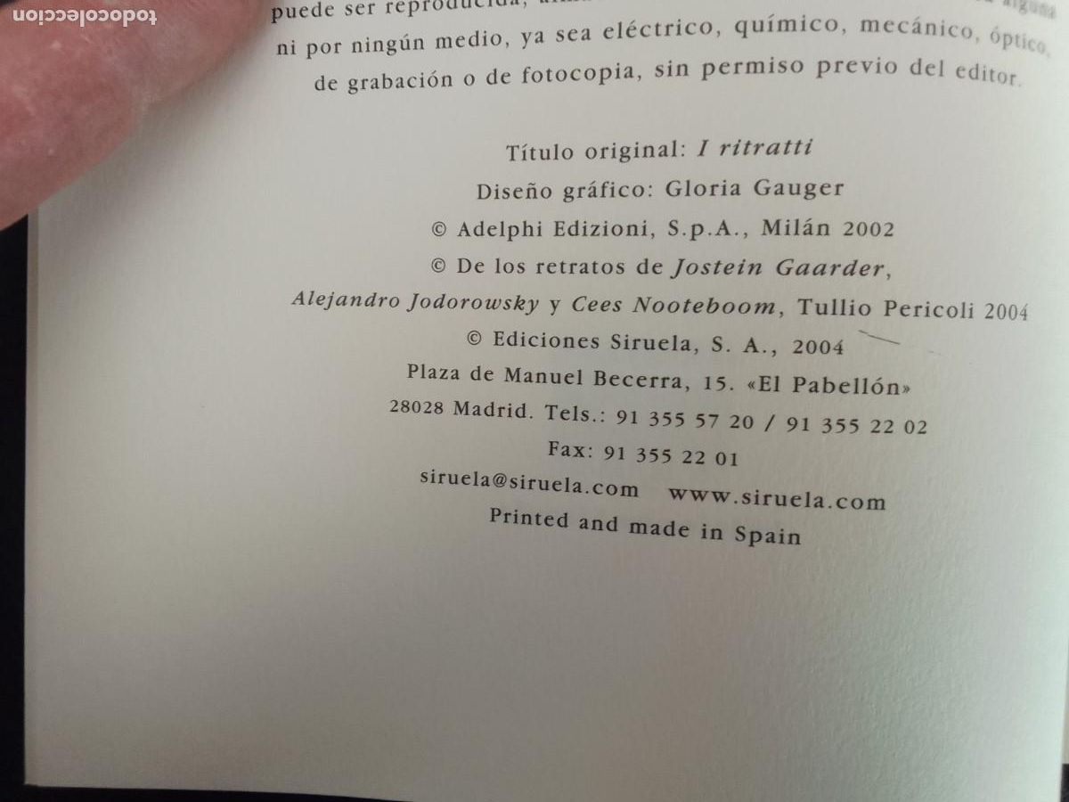 Libros de segunda mano: RETRATOS. TULIO PERICOLI. SIRUELA 2004. - Foto 9