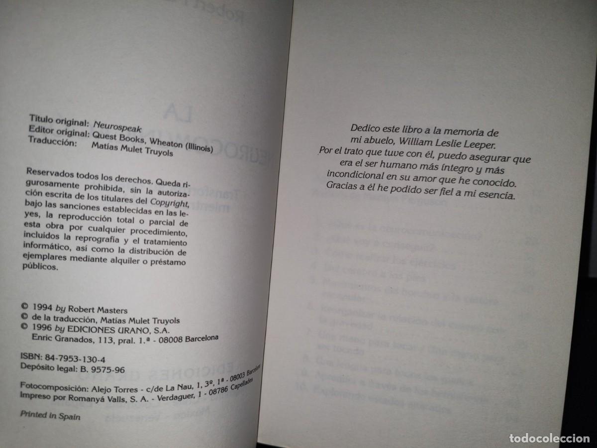 Libros de segunda mano: 61- LA NEUROCOMUNICACI&Oacute;N. TRANSFORMA SU CUERPO MIENTRAS USTED LEE - ROBERT MASTERS - Foto 5