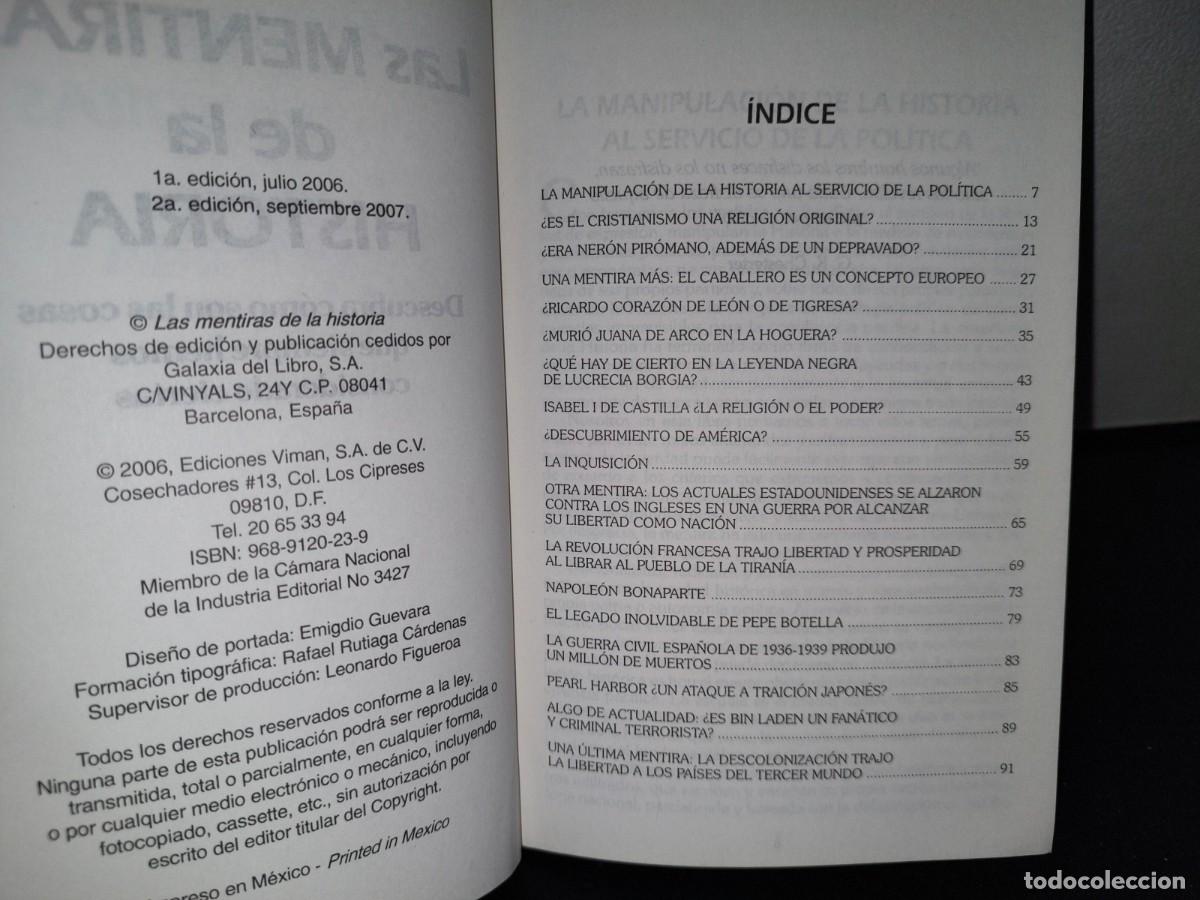 Libros de segunda mano: 61- LAS MENTIRAS DE LA HISTORIA - Foto 4