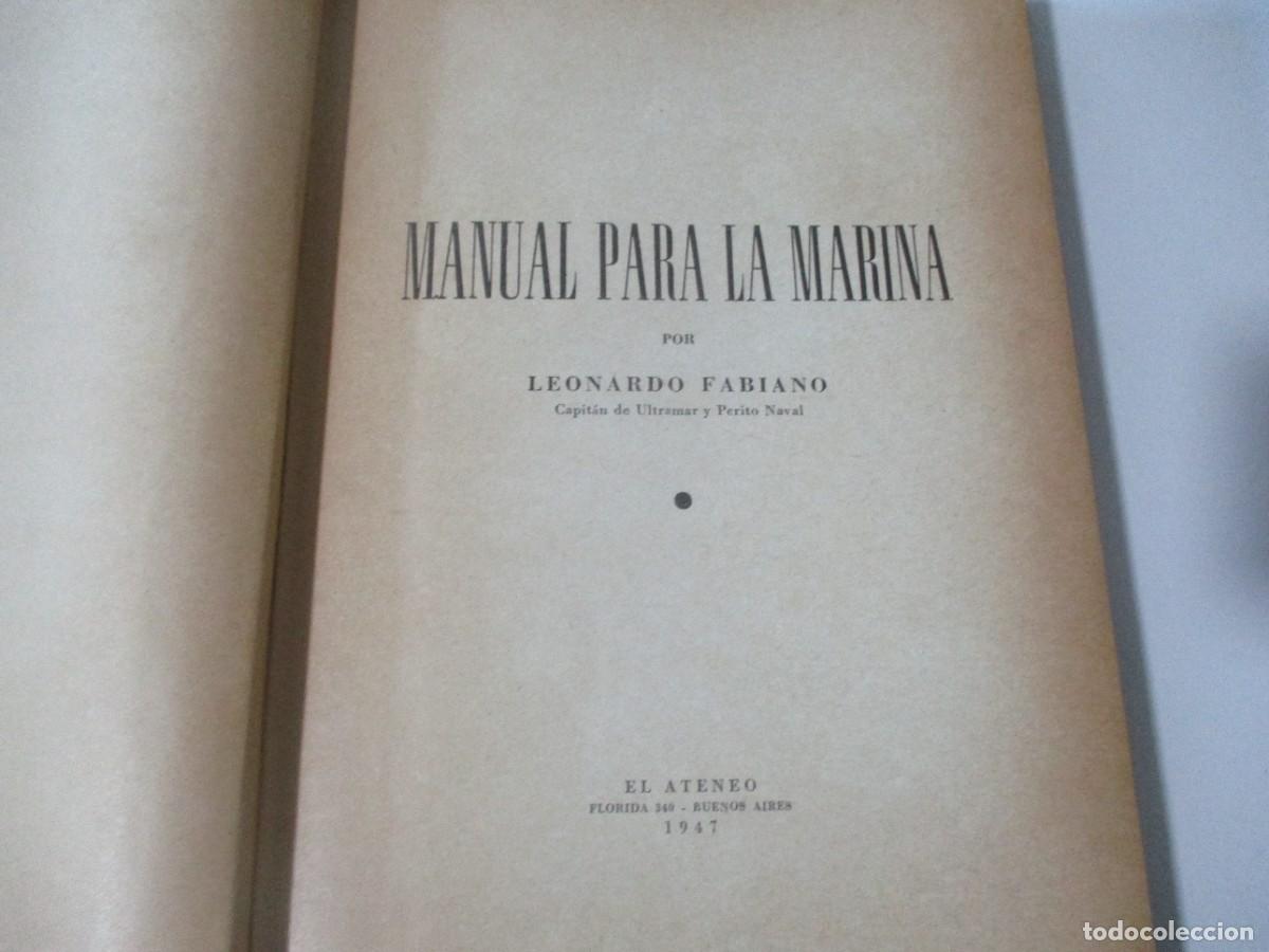 Libros de segunda mano: LEONARDO FABIANO Manual para la marina W17087 - Foto 2