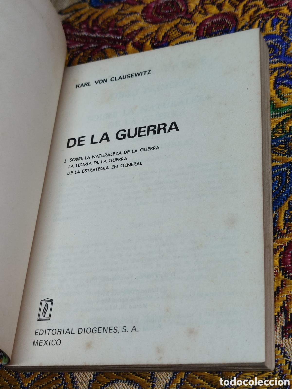 Libros de segunda mano: De la guerra Karl Von Clausewitz Ed. Di&oacute;genes M&eacute;xico - Foto 3