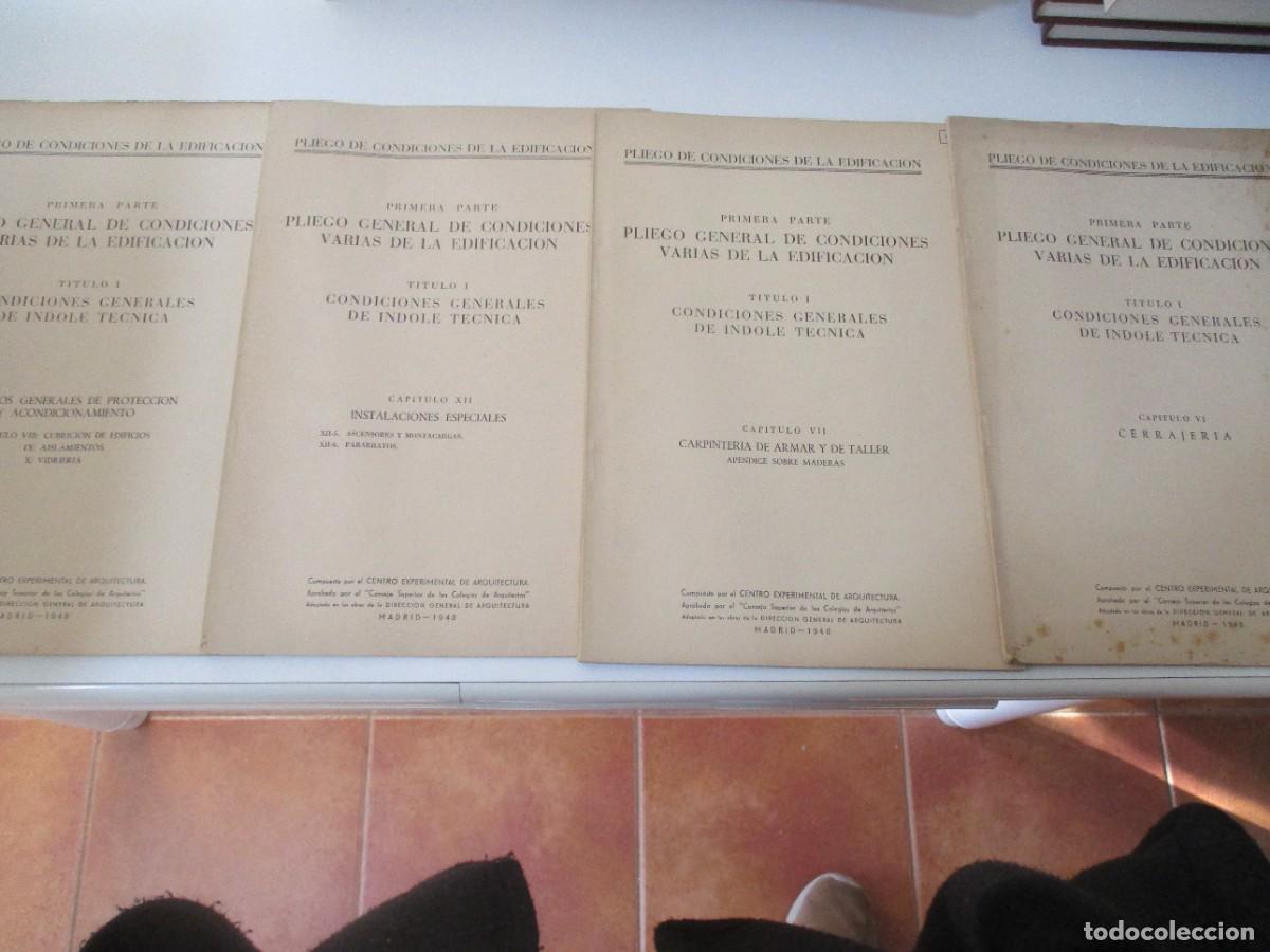 Libros de segunda mano: PLIEGO DE CONDICIONES DE LA EDIFICACI&Oacute;N 4 Tomos sueltos W17128 - Foto 1