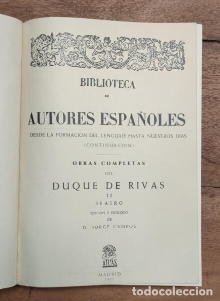 Libros de segunda mano: DUQUE DE RIVAS (TEATRO). DUQUE DE RIVAS. Atlas. 1957. - Foto 2