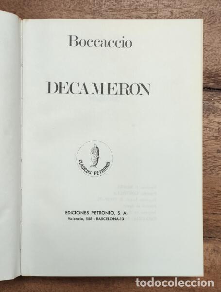 Libros de segunda mano: DECAMER&Oacute;N. BOCCACCIO. Ediciones Petronio. 1972. - Foto 2