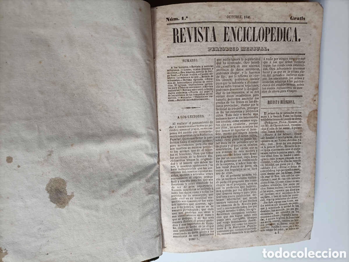 Libros de segunda mano: Revista enciclop&eacute;dica. Mellado editor Tomo 1, 1846