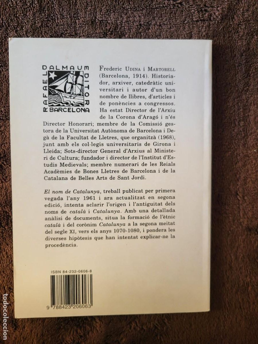 Libros de segunda mano: EL NOM DE CATALUNYA FREDERIC UDINA MARTORELL - Foto 2