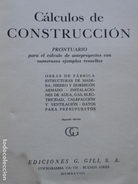 Libros de segunda mano: CALCULOS DE CONSTRUCCI&Oacute;N M. COMPANY - Foto 4