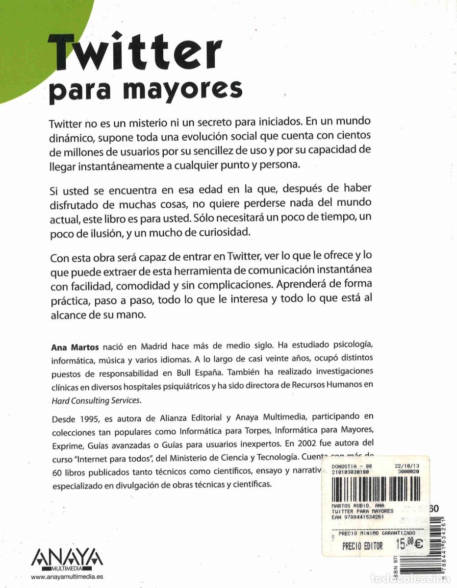 Libros de segunda mano: Twitter para mayores. Anaya, 2014 - Foto 2