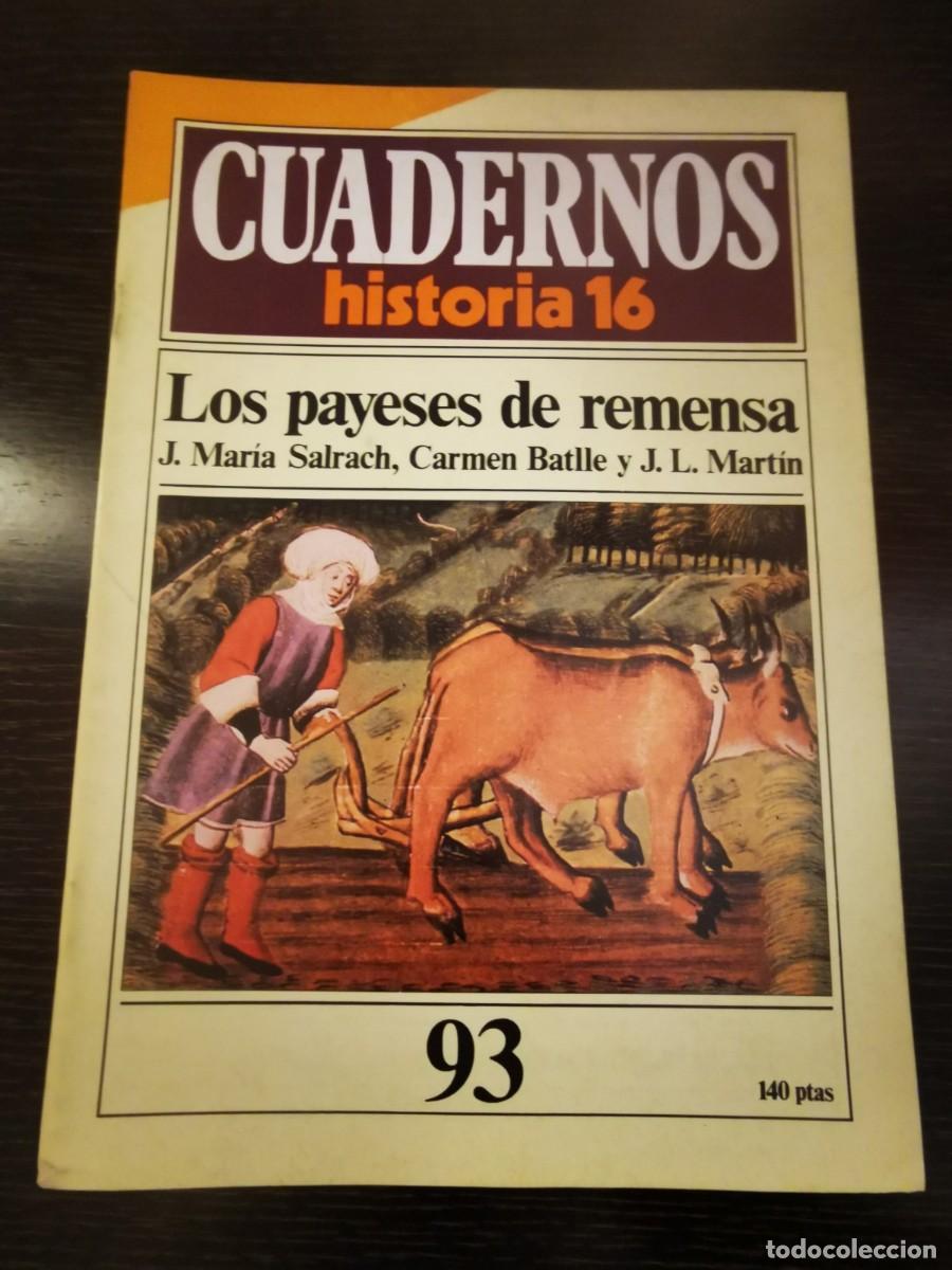 Libros de segunda mano: CUADERNOS HISTORIA 16.93: Los payeses de remensa - Foto 1