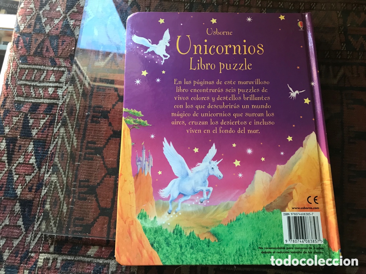 Libros de segunda mano: Unicornios. Libro puzzle. Usborne. Ilustraciones Peter Scott. - Foto 3