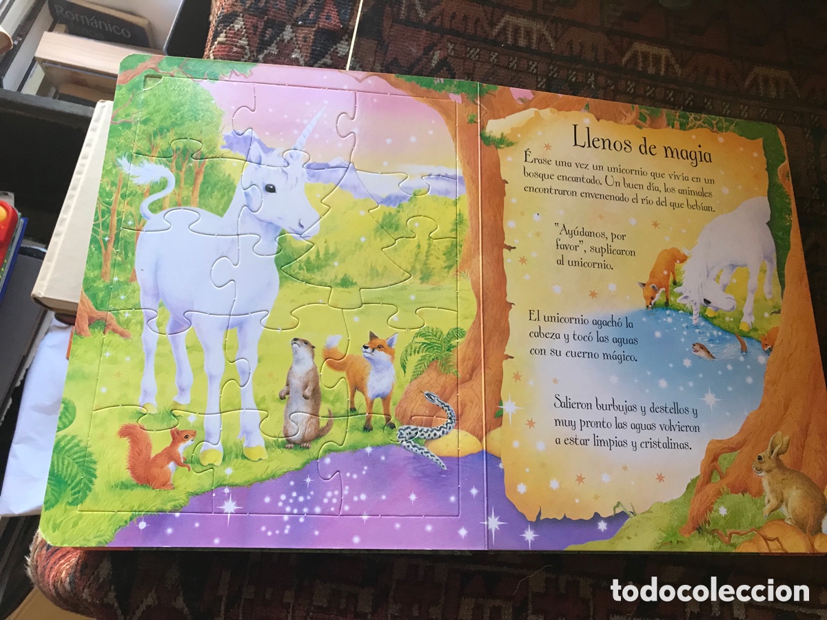 Libros de segunda mano: Unicornios. Libro puzzle. Usborne. Ilustraciones Peter Scott. - Foto 5