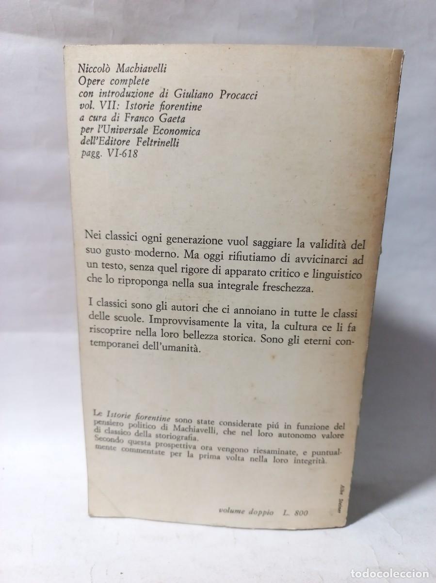Libros de segunda mano: Niccol&ograve; Machiavelli - Istorie Fiorentine - 1962 - Foto 4