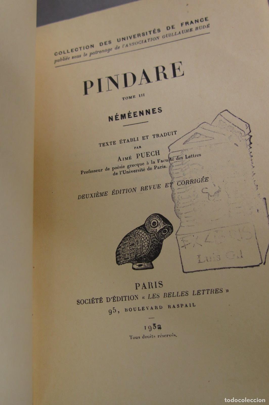 Libros de segunda mano: PINDARE. NEMEENNES - Foto 2