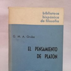 Libros de segunda mano: G. M. A. GRUBE - EL PENSAMIENTO DE PLATÓN - PRIMERA EDICIÓN EN ESPAÑOL - 1973. Lote 390923079