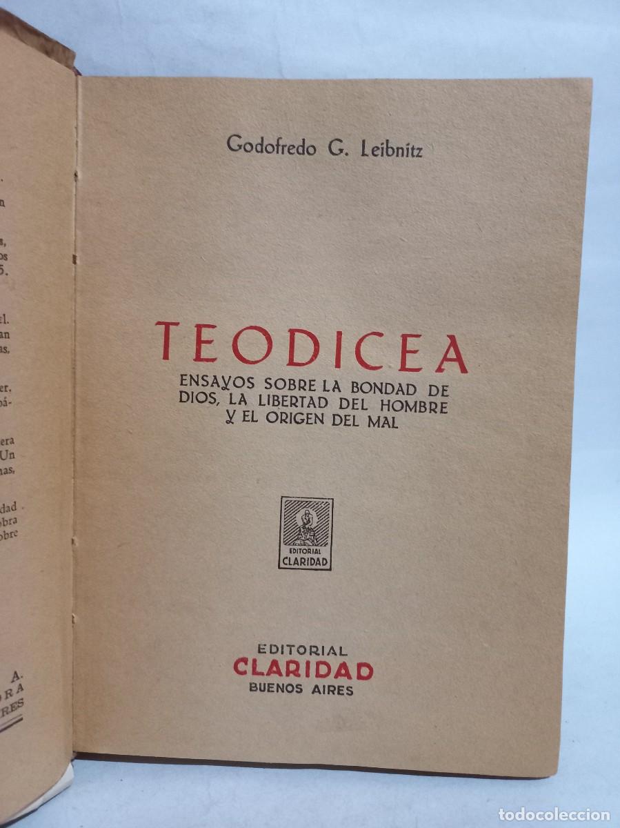 Libros de segunda mano: Leibnitz - Teodicea - Primera edici&oacute;n en espa&ntilde;ol - 1946 - Foto 3