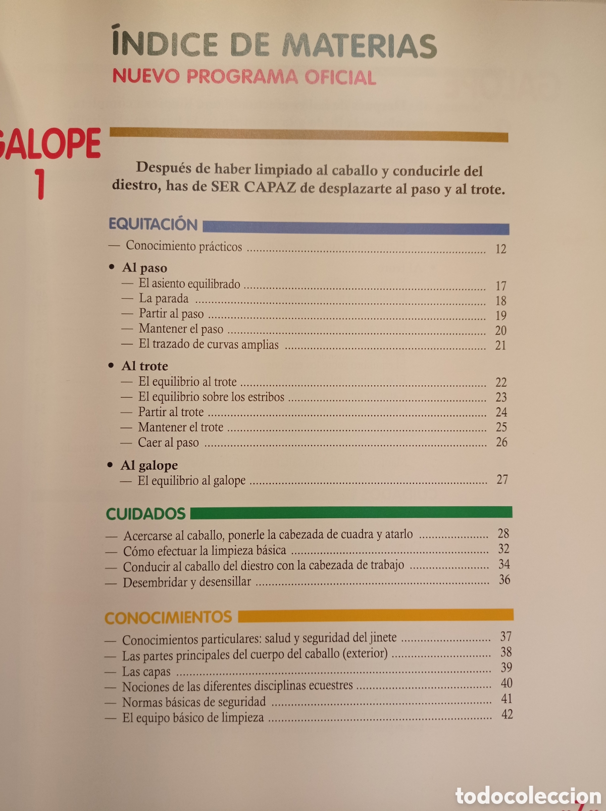 Libros de segunda mano: CURSO DE EQUITACI&Oacute;N GALOPES NIVELES 1 AL 4. - Foto 2