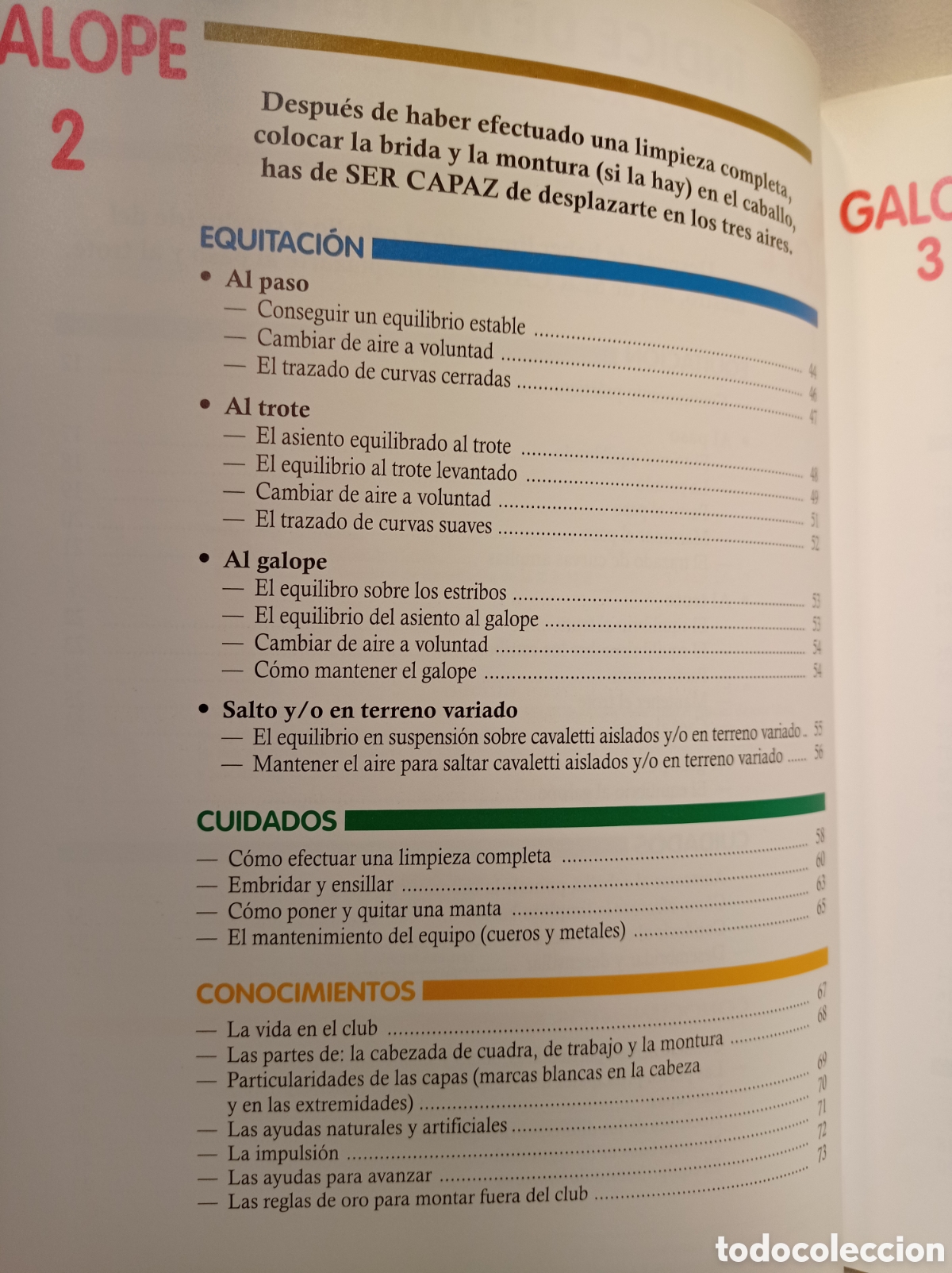 Libros de segunda mano: CURSO DE EQUITACI&Oacute;N GALOPES NIVELES 1 AL 4. - Foto 3